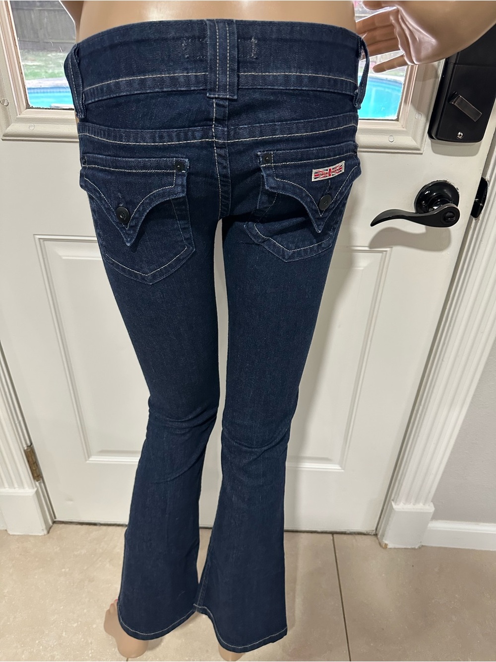 Hudson Jeans Dark Blue Flare Jeans with Signature Back Pockets
